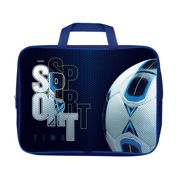 Сумка Текстильная с РУЧКАМИ Hatber А4ф для тетрадей ширина 7см -Sport time- в индив.упак. , 